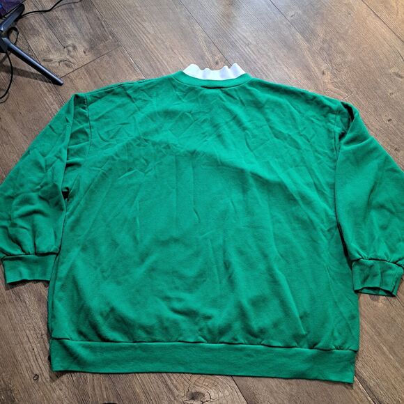 VTG Christmas Snow Tree Sweatshirt Cardinal Puffy Granny Womens 2X USA READ - Picture 2 of 8